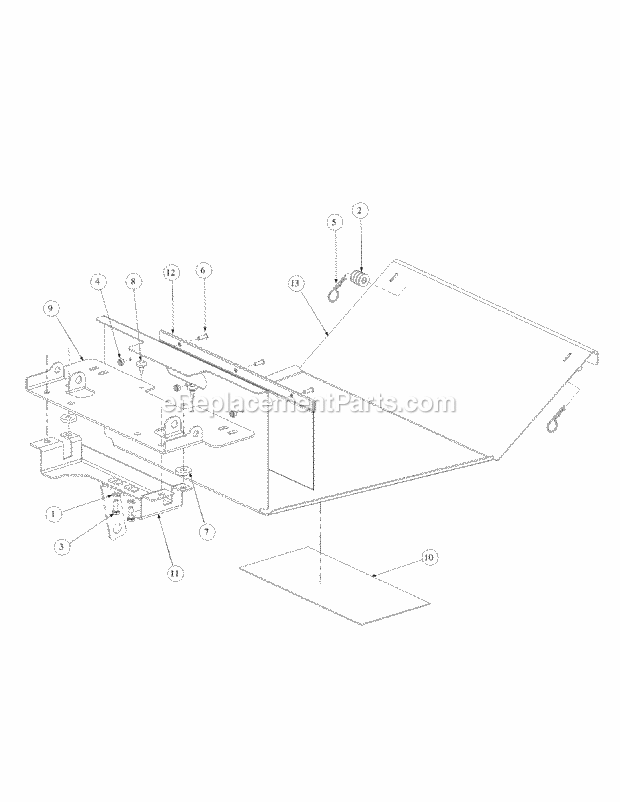 Floor Panel Assembly Diagram and Parts List for M60-KW 53BB5GFX750 Cub Cadet Sprayer